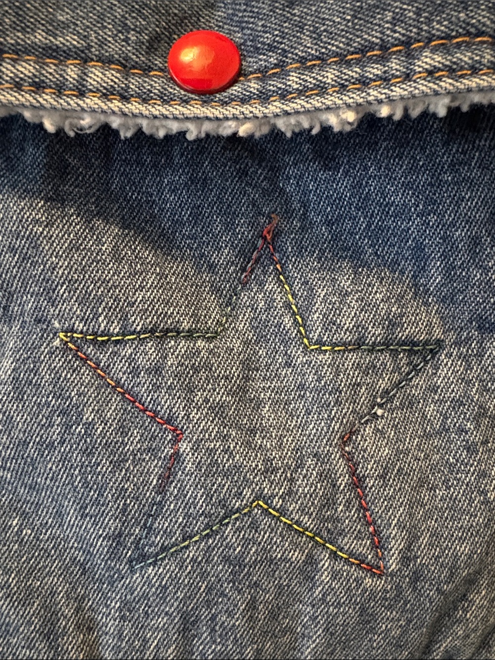 SUPER RARE VINTAGE SCHIPS Made in Italy Denim Sherpa Toggle Coat size M. - Picture 13 of 16